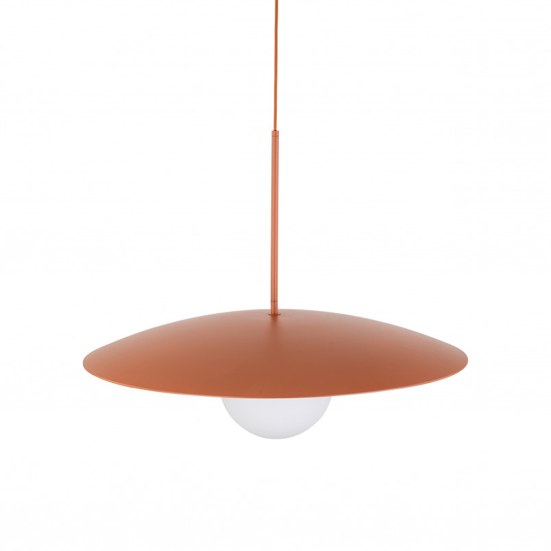Lampa wisząca metalowa ze szklaną kulą Slate 65cm biały / ceglany TK Lighting