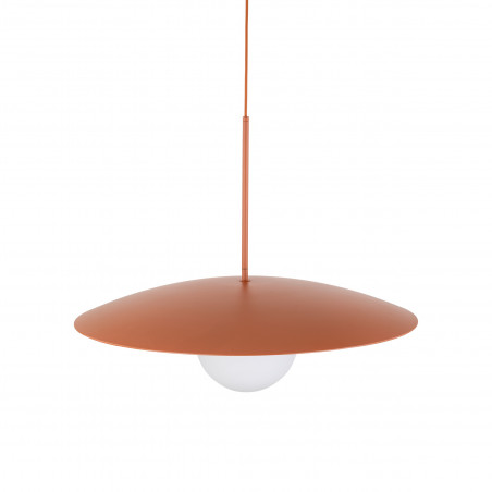 Lampa wisząca metalowa ze szklaną kulą Slate 65cm biały / ceglany TK Lighting