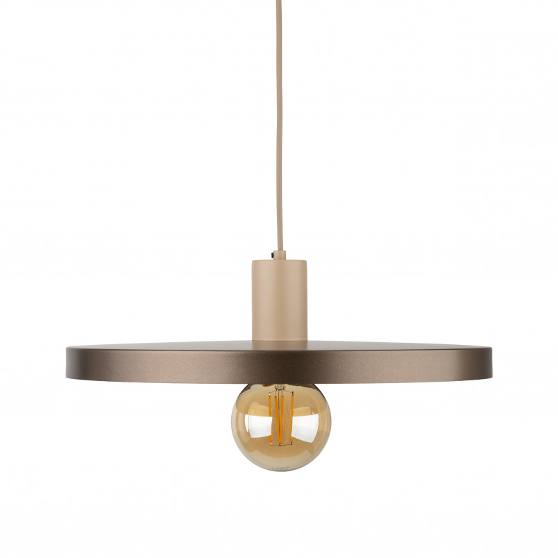 Lampa wisząca z płaskim kloszem Sila Sabia Brown 40cm brązowa TK Lighting