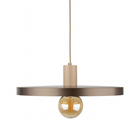 Lampa wisząca z płaskim kloszem Sila Sabia Brown 40cm brązowa TK Lighting