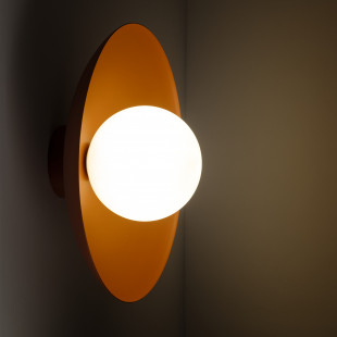 Kinkiet ogrągły ze szklaną kulą Slate 28cm biały / ceglany TK Lighting