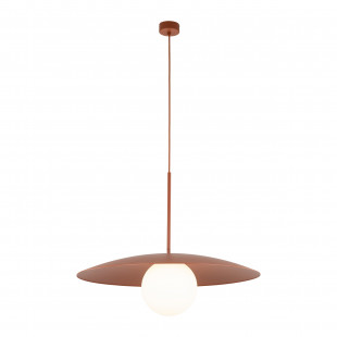 Lampa wisząca metalowa ze szklaną kulą Slate 65cm biały / ceglany TK Lighting