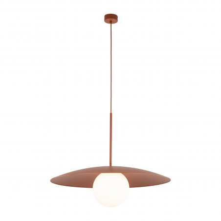 Lampa wisząca metalowa ze szklaną kulą Slate 65cm biały / ceglany TK Lighting