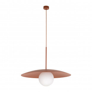Lampa wisząca metalowa ze szklaną kulą Slate 65cm biały / ceglany TK Lighting