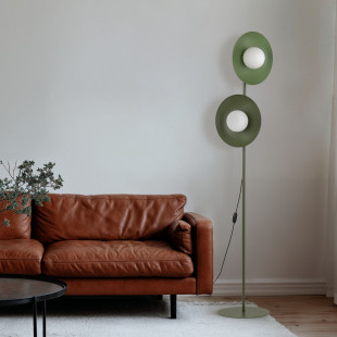 Lampa podłogowa 2 szklane kule Slate 160cm biały / zielony TK Lighting