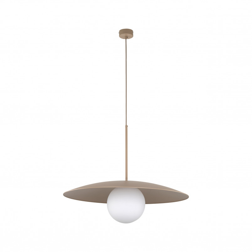 Lampa wisząca metalowa ze szklaną kulą Slate Sabia 65cm biały / beżowy TK Lighting