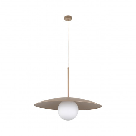 Lampa wisząca metalowa ze szklaną kulą Slate Sabia 65cm biały / beżowy TK Lighting