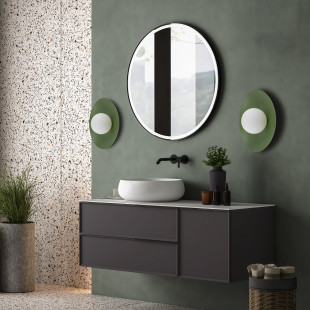 Kinkiet ogrągły ze szklaną kulą Slate 28cm biały / zielony TK Lighting
