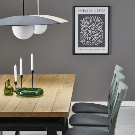 Lampa wisząca metalowa ze szklaną kulą Slate Sabia 65cm biały / beżowy TK Lighting