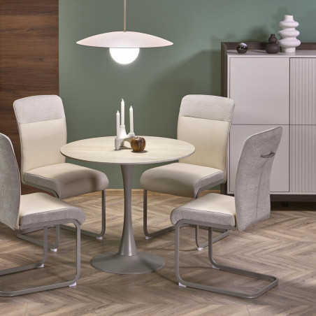 Lampa wisząca metalowa ze szklaną kulą Slate Sabia 65cm biały / beżowy TK Lighting