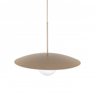 Lampa wisząca metalowa ze szklaną kulą Slate Sabia 65cm biały / beżowy TK Lighting