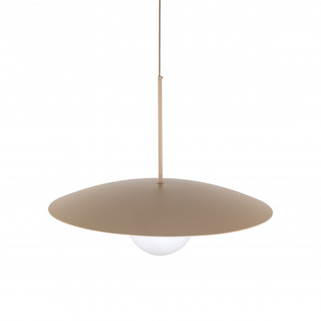 Lampa wisząca metalowa ze szklaną kulą Slate Sabia 65cm biały / beżowy TK Lighting