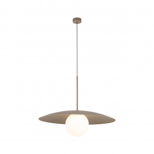 Lampa wisząca metalowa ze szklaną kulą Slate Sabia 65cm biały / beżowy TK Lighting