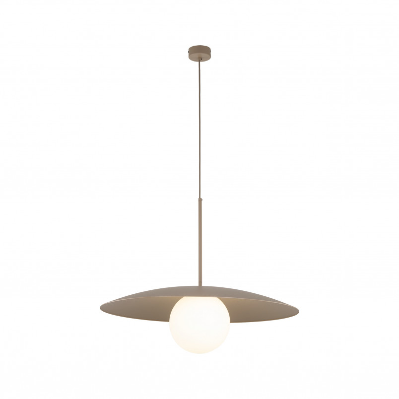 Lampa wisząca metalowa ze szklaną kulą Slate Sabia 65cm biały / beżowy TK Lighting