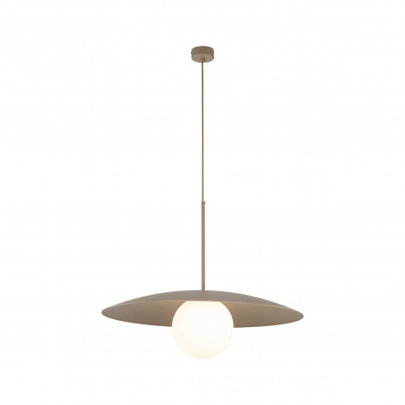 Lampa wisząca metalowa ze szklaną kulą Slate Sabia 65cm biały / beżowy TK Lighting