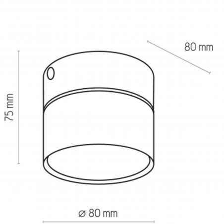Lampa spot tuba Space 8cm czarna TK Lighting
