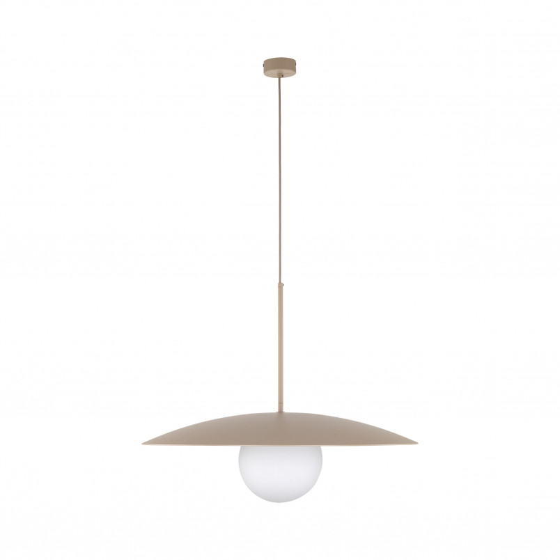 Lampa wisząca metalowa ze szklaną kulą Slate Sabia 65cm biały / beżowy TK Lighting