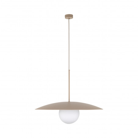 Lampa wisząca metalowa ze szklaną kulą Slate Sabia 65cm biały / beżowy TK Lighting