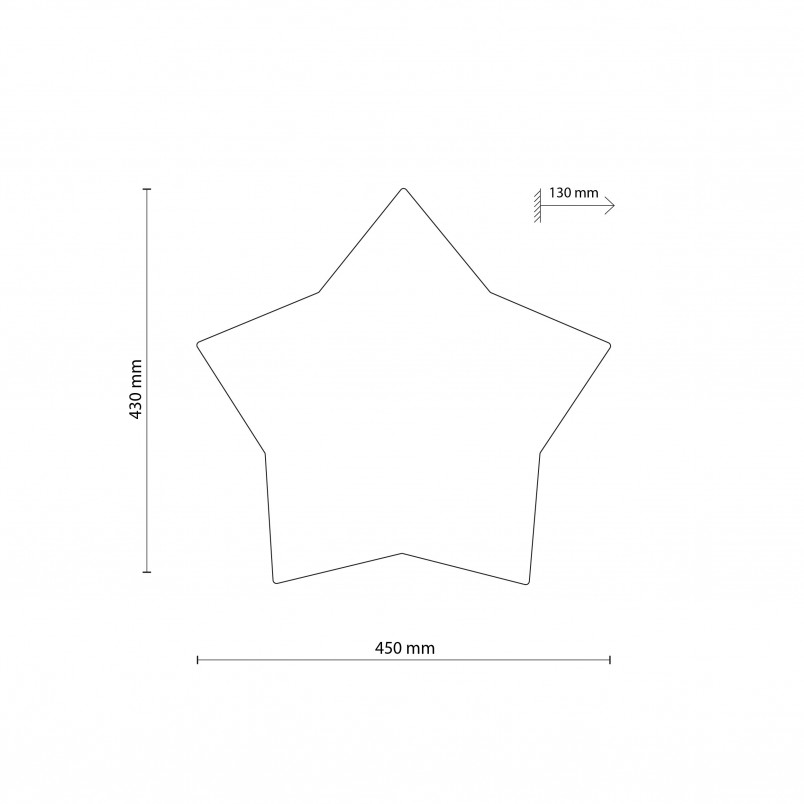 Plafon dziecięcy gwiazda Star 45x43cm szary TK Lighting