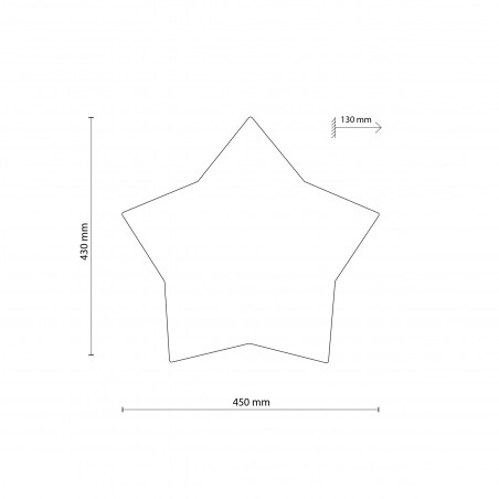 Plafon dziecięcy gwiazda Star 45x43cm szary TK Lighting
