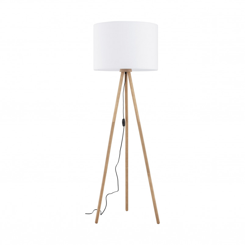 Lampa podłogowa trójnóg z abażurem Tokyo postarzana sosna / biały TK Lighting