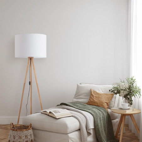 Lampa podłogowa trójnóg z abażurem Tokyo postarzana sosna / biały TK Lighting
