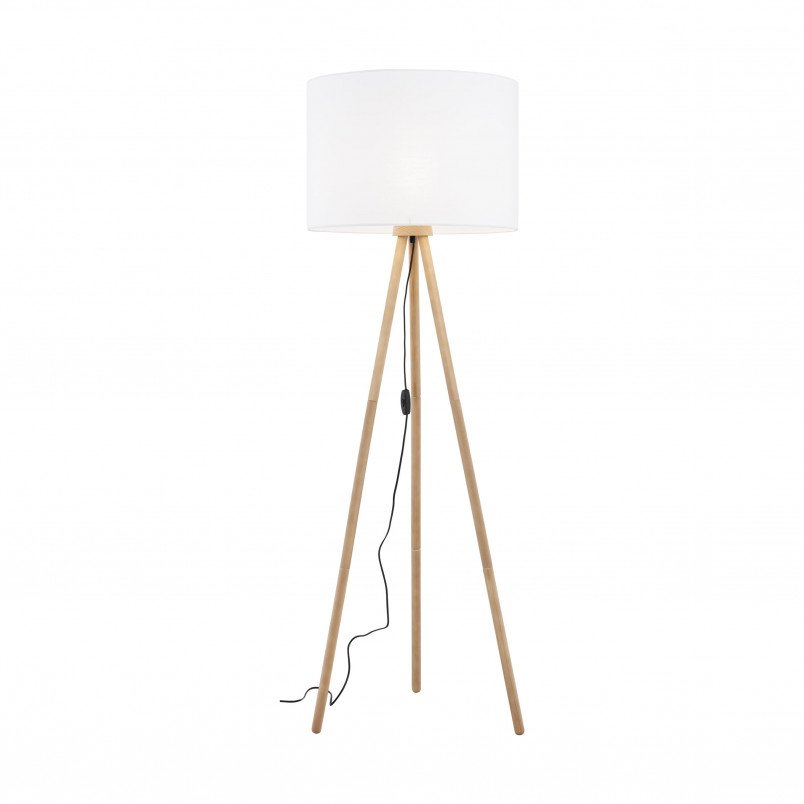 Lampa podłogowa trójnóg z abażurem Tokyo postarzana sosna / biały TK Lighting