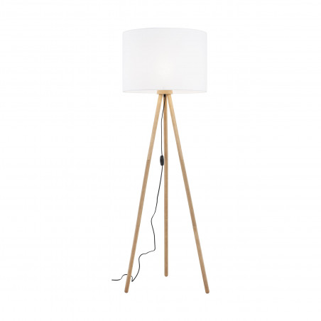 Lampa podłogowa trójnóg z abażurem Tokyo postarzana sosna / biały TK Lighting