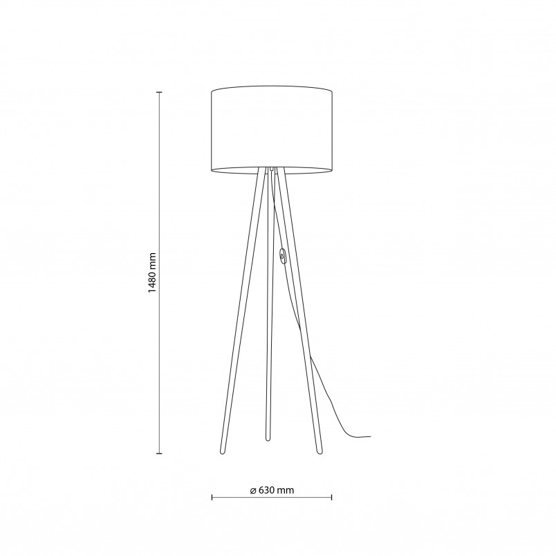 Lampa podłogowa trójnóg z abażurem Tokyo postarzana sosna / biały TK Lighting