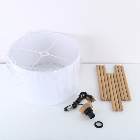 Lampa podłogowa trójnóg z abażurem Tokyo postarzana sosna / biały TK Lighting
