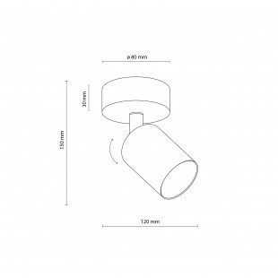 Reflektor sufitowy Top 12cm H15cm czarny TK Lighting