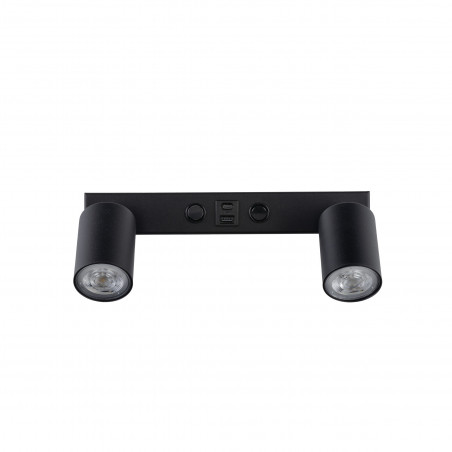 Kinkiet podwójny z reflektorkami i usb Top czarny TK Lighting