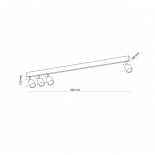 Reflektor sufitowy 4 punktowy Top Gold 94cm złoty TK Lighting