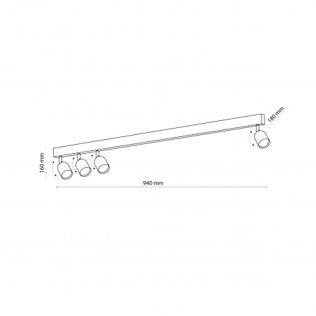 Reflektor sufitowy 4 punktowy Top Gold 94cm złoty TK Lighting