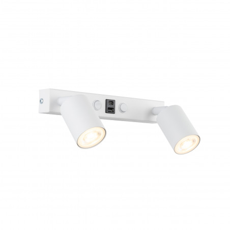 Kinkiet podwójny z usb Top biały TK Lighting
