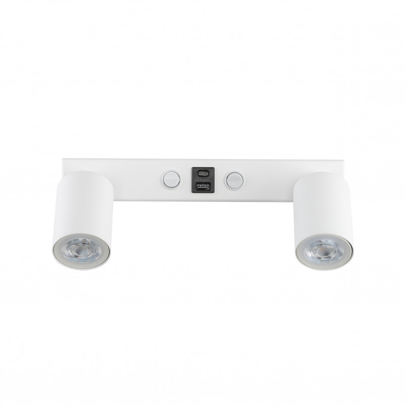 Kinkiet podwójny z usb Top biały TK Lighting