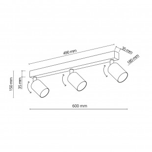Reflektor sufitowy 3 punktowy Top 60cm biały TK Lighting