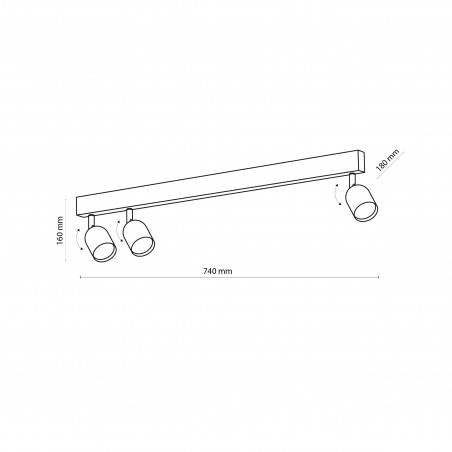 Reflektor sufitowy 3 punktowy Top 74cm biały TK Lighting