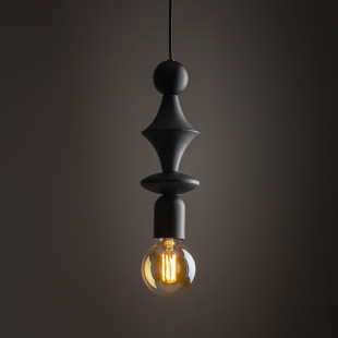 Lampa wisząca żarówka z dekoracyjną oprawką Tower Black 10cm czarna TK Lighting