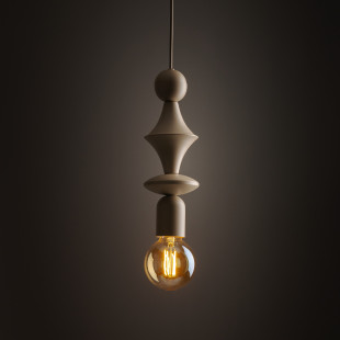 Lampa wisząca żarówka z dekoracyjną oprawką Tower Sabia 10cm beżowa TK Lighting