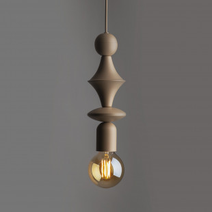 Lampa wisząca żarówka z dekoracyjną oprawką Tower Sabia 10cm beżowa TK Lighting