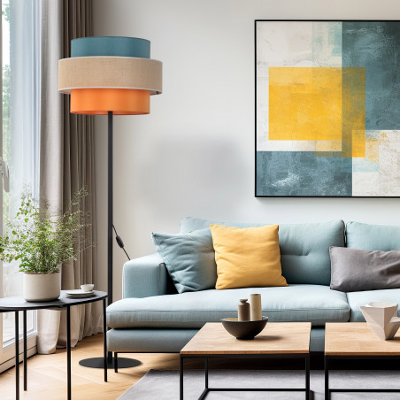 Lampa podłogowa z kolorowym abażurem Trio Juta II 50cm H159cm TK Lighting