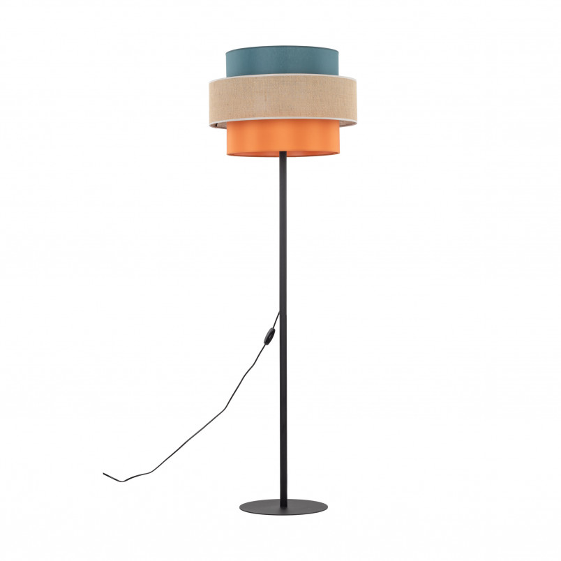 Lampa podłogowa z kolorowym abażurem Trio Juta II 50cm H159cm TK Lighting