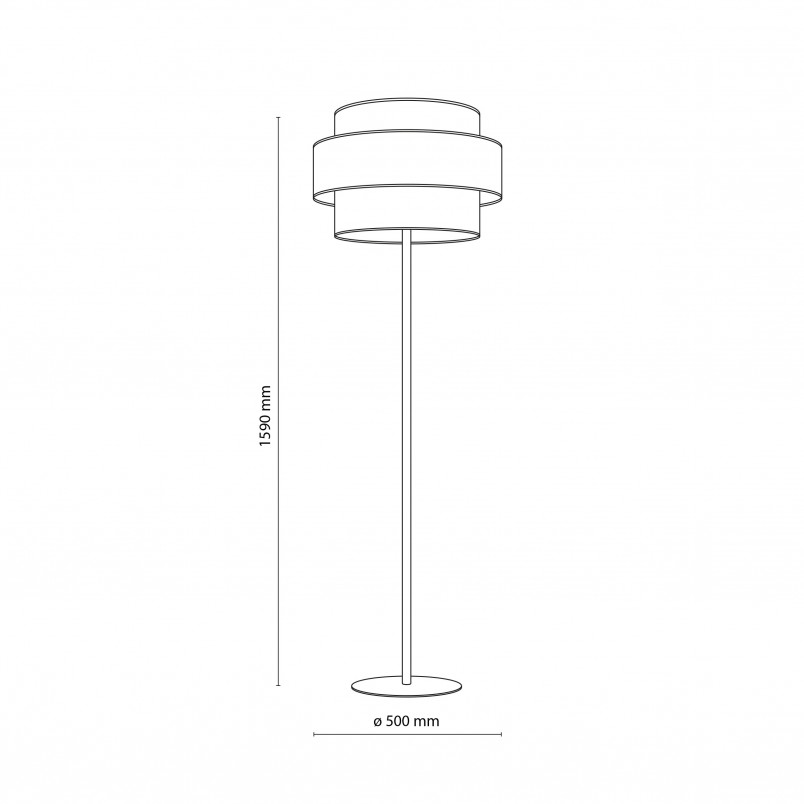 Lampa podłogowa z kolorowym abażurem Trio Juta II 50cm H159cm TK Lighting