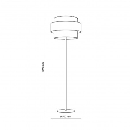 Lampa podłogowa z kolorowym abażurem Trio Juta II 50cm H159cm TK Lighting