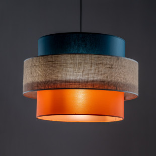 Lampa wisząca z kolorowym abażurem Trio Juta 50cm TK Lighting