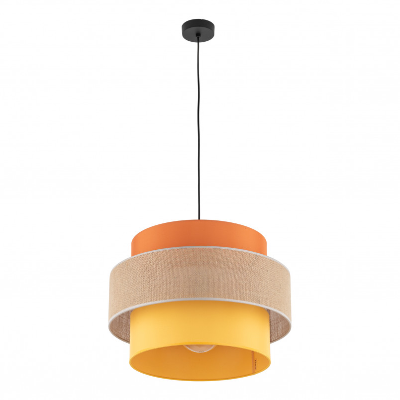 Lampa wisząca z kolorowym abażurem Trio Juta II 50cm TK Lighting