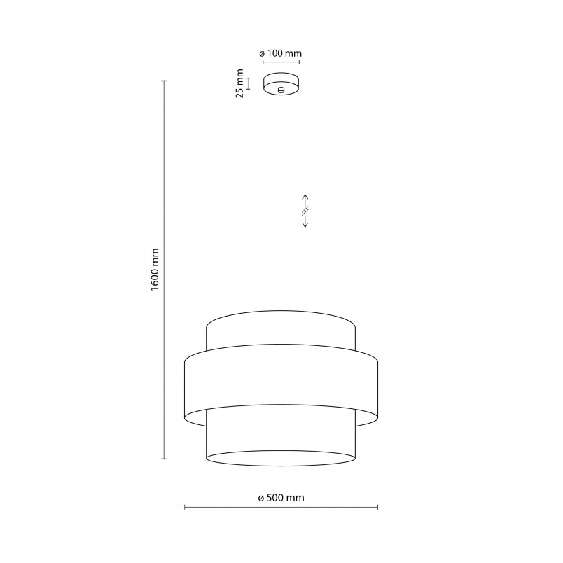 Lampa wisząca z kolorowym abażurem Trio Juta II 50cm TK Lighting