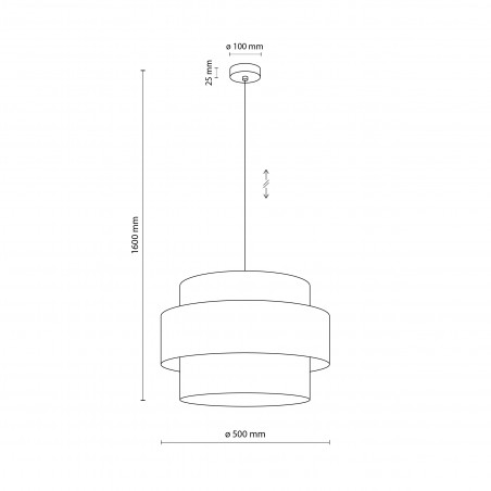 Lampa wisząca z kolorowym abażurem Trio Juta II 50cm TK Lighting