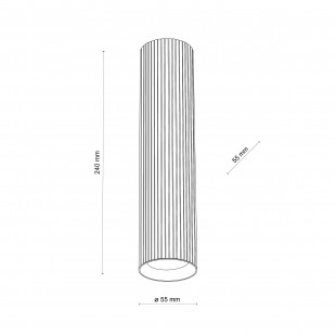 Lampa spot tuba ryflowana Tune 5,5cm H24cm czarna TK Lighting